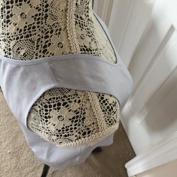 French Connection Silk Blouse Pale Blue - Picture 10 of 14